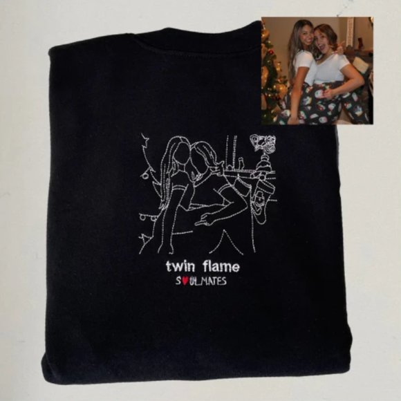 Custom Soulmate© Personalized Embroidery Sweatshirt - Picture 4 of 11